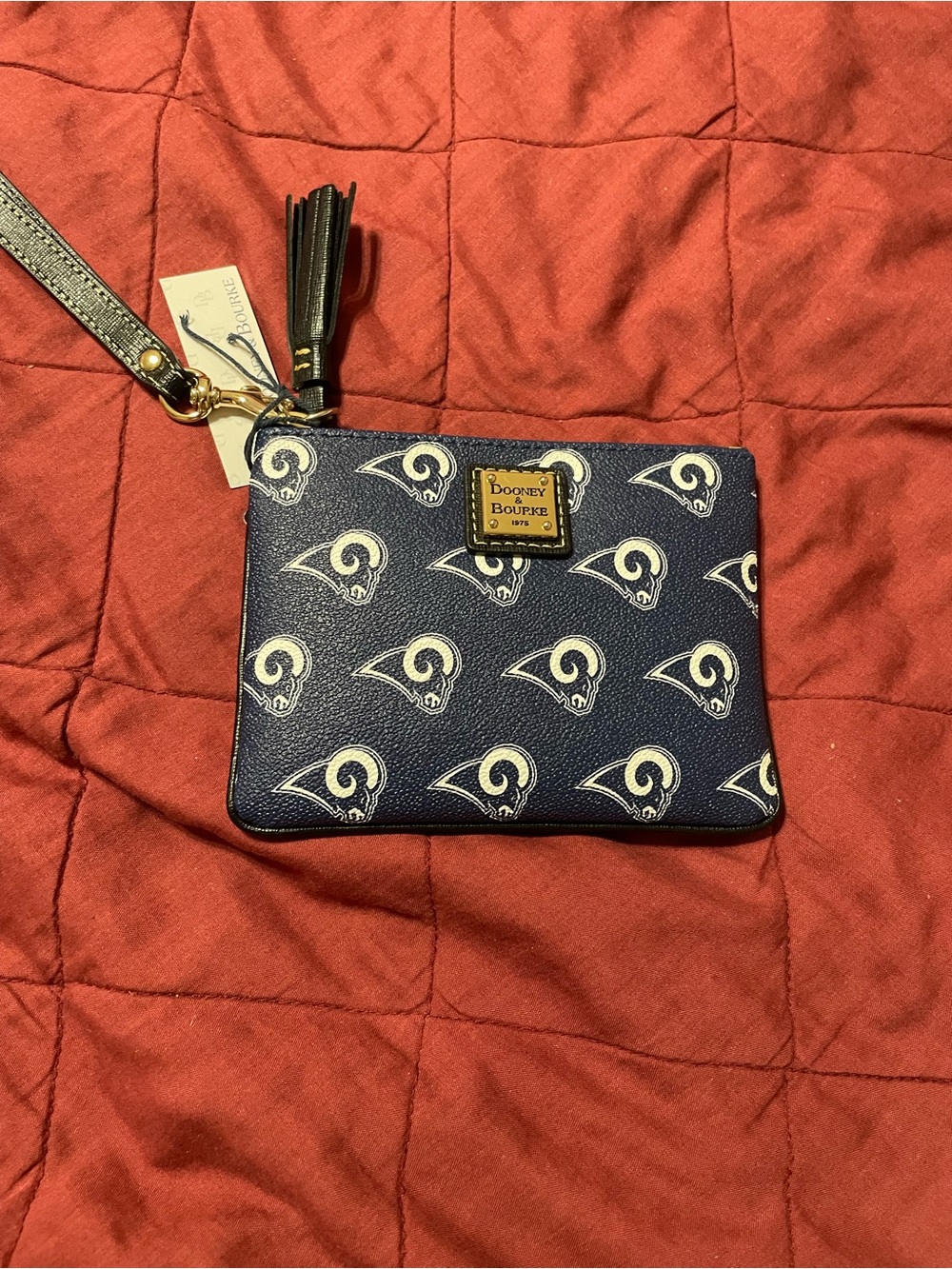 NFL Navy and White Rams Pattern Wristlet